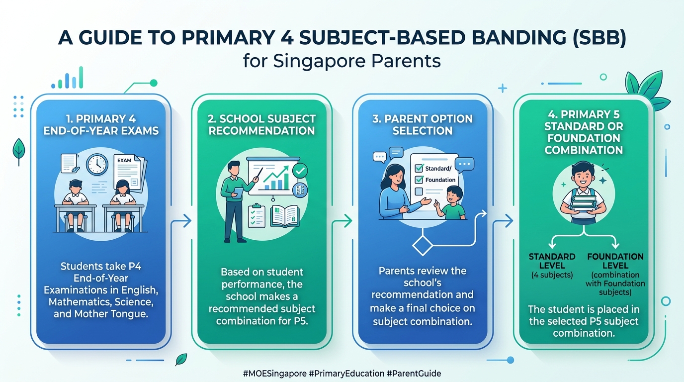 Primary 4 Subject-Based Banding (SBB) Flowchart Diagram